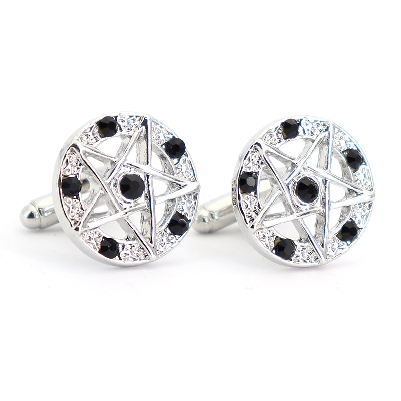 星-モチーフ-魔法陣-カフリングス-色-銀色-カフスボタン-ブラック-男女-スター-おしゃれ-かわいい-結婚式-プレゼント-入園式-入学式-成人式-カフス専門店
