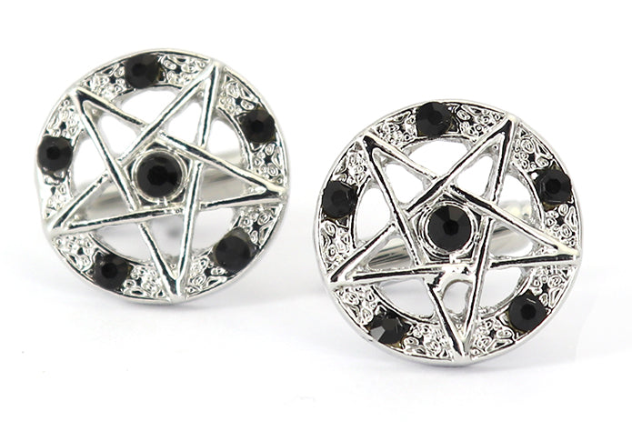 星-モチーフ-魔法陣-カフリングス-色-銀色-カフスボタン-ブラック-男女-スター-おしゃれ-かわいい-結婚式-プレゼント-入園式-入学式-成人式-カフス専門店