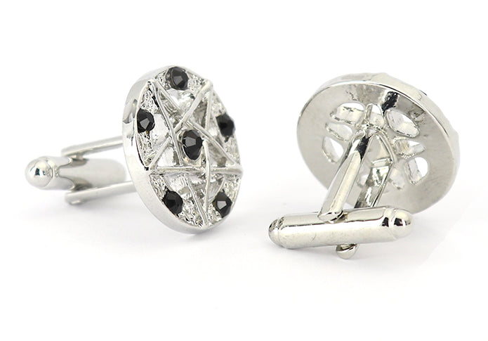 星-モチーフ-魔法陣-カフリングス-色-銀色-カフスボタン-ブラック-男女-スター-おしゃれ-かわいい-結婚式-プレゼント-入園式-入学式-成人式-カフス専門店