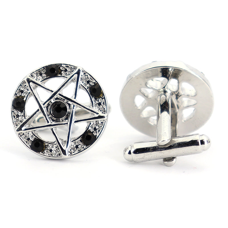 星-モチーフ-魔法陣-カフリングス-色-銀色-カフスボタン-ブラック-男女-スター-おしゃれ-かわいい-結婚式-プレゼント-入園式-入学式-成人式-カフス専門店