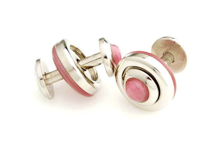 移動式-ピンク-ストーン-カフリングス-色-銀-桃色-カフスボタン-ピンク-男女-ユニーク-機能的-おしゃれ-大人気-かわいい-結婚式-プレゼント-入園式-入学式-成人式-カフス専門店