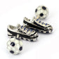 サッカー-ボール-スパイクシューズ-アシメトリ-カフリングス-色-黒-白色-カフスボタン-黒-男女-サッカー-スポーツ-おしゃれ-大人気-スーツ-結婚式-プレゼント-入園式-入学式-成人式-カフス専門店