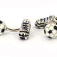 サッカー-ボール-スパイクシューズ-アシメトリ-カフリングス-色-黒-白色-カフスボタン-黒-男女-サッカー-スポーツ-おしゃれ-大人気-スーツ-結婚式-プレゼント-入園式-入学式-成人式-カフス専門店