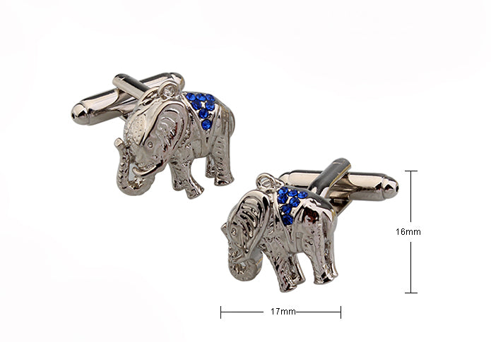装飾-された-象-カフリングス-色-銀-青色-カフスボタン-シルバー-男女-動物-おしゃれ-大人気-スーツ-結婚式-プレゼント-入園式-入学式-成人式-カフス専門店