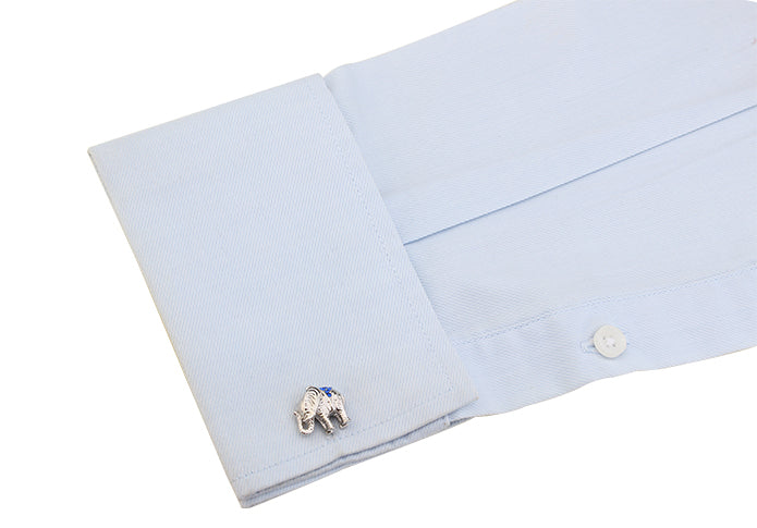 装飾-された-象-カフリングス-色-銀-青色-カフスボタン-シルバー-男女-動物-おしゃれ-大人気-スーツ-結婚式-プレゼント-入園式-入学式-成人式-カフス専門店