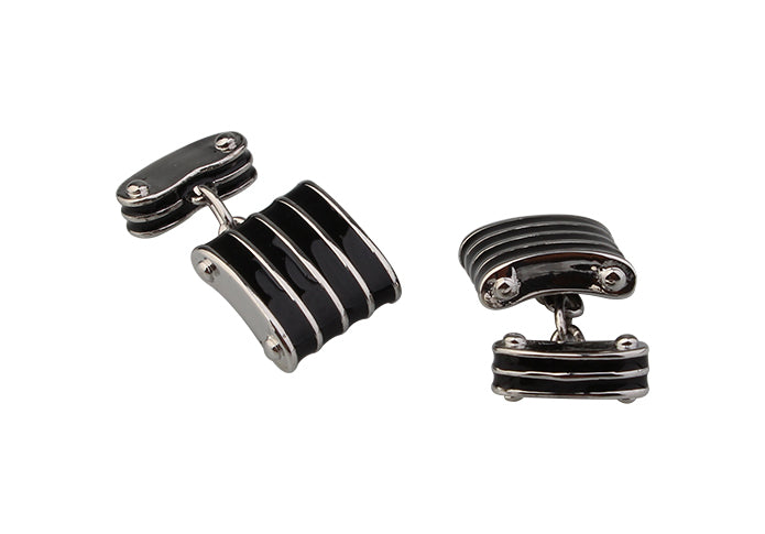 縞-模様-留め具-同型-チェーン-カフリングス-色-黒-カフスボタン-ブラック-男女-おしゃれ-大人気-スーツ-結婚式-プレゼント-入園式-入学式-成人式-カフス専門店