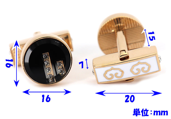 留め具-裏表-デザインちがう-リバーシブル-色-黒-銅色-カフスボタン-ブラック-おすすめ-おしゃれ-かわいい-男女-営業マン-結婚式-スーツ-人気-カフリングス-プレゼント-ギフト-入園式-入学式-成人式