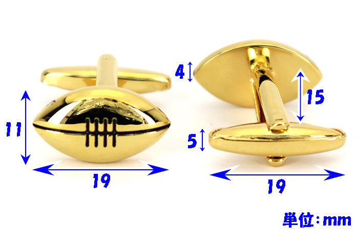 ゴールデン-ラグビー-ボール-金色-カフスボタン-ゴールド系-おすすめ-ユニーク-おしゃれ-スポーツ-男女-営業マン-結婚式-スーツ-人気-カフリングス-プレゼント-ギフト-入園式-入学式-成人式