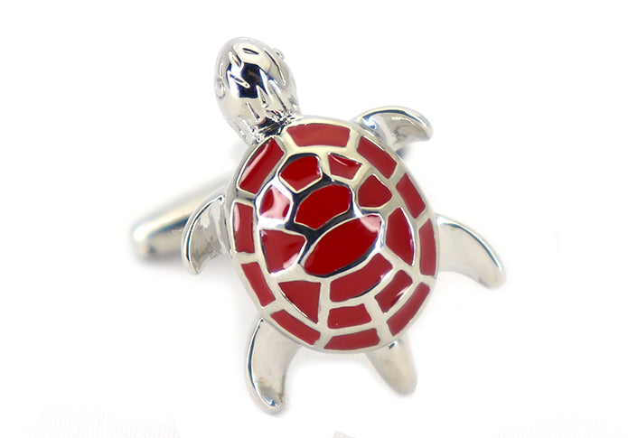 縁起物 カメ 【 金 ｘ 緑 色 】【 銀 ｘ 青 色 】【 銀 ｘ 赤 色 】 カフスボタン 【 おすすめ おしゃれ 縁起物 かわいい 男女 営業マン 結婚式 スーツ 人気 カフリングス プレゼント ギフト 入園式 入学式 成人式 】