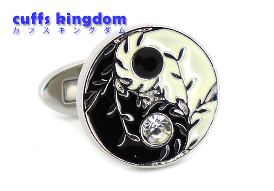 太極図-陰と陽-象徴-キラッ-ワンポイント-アクセント-黒-白-色-カフスボタン-黒白系-おすすめ-ユニーク-おしゃれ-スポーツ-男女-営業マン-結婚式-スーツ-人気-カフリングス-プレゼント-ギフト-入園式-入学式-成人式