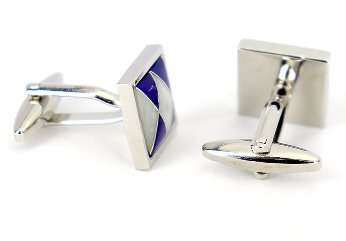 蒼銀-ダイヤ-柄-カフスボタン-青色-ブルー系-男女-エレガント-おすすめ-おしゃれ-男女-営業マン-結婚式-スーツ-人気-カフリングス-プレゼント-ギフト-入園式-入学式-成人式
