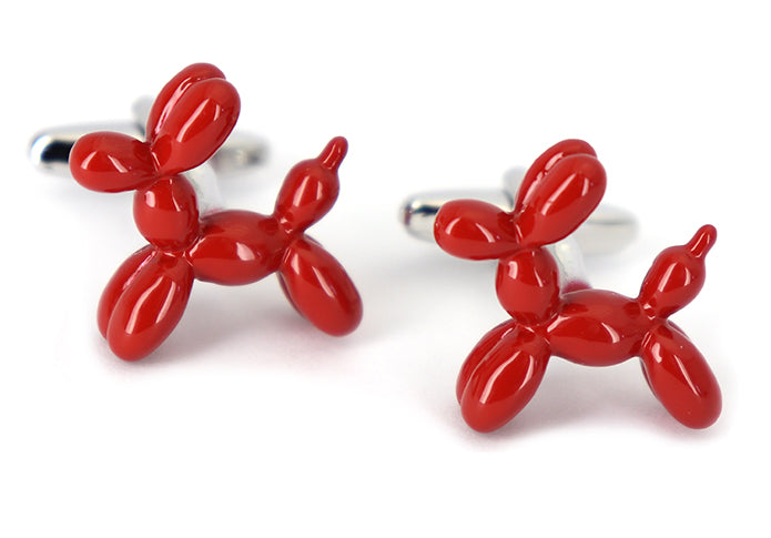バルーン-アート-赤色-犬-の-カフスボタン-赤色-おもしろ系-レッド-男女-動物-可愛い-おすすめ-おしゃれ-男女-営業マン-結婚式-スーツ-大人気-カフリングス-プレゼント-ギフト-入園式-入学式-成人式