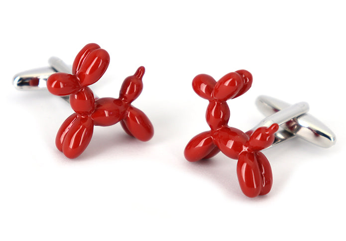 バルーン-アート-赤色-犬-の-カフスボタン-赤色-おもしろ系-レッド-男女-動物-可愛い-おすすめ-おしゃれ-男女-営業マン-結婚式-スーツ-大人気-カフリングス-プレゼント-ギフト-入園式-入学式-成人式