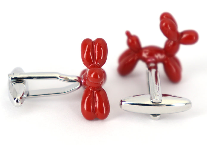 バルーン-アート-赤色-犬-の-カフスボタン-赤色-おもしろ系-レッド-男女-動物-可愛い-おすすめ-おしゃれ-男女-営業マン-結婚式-スーツ-大人気-カフリングス-プレゼント-ギフト-入園式-入学式-成人式