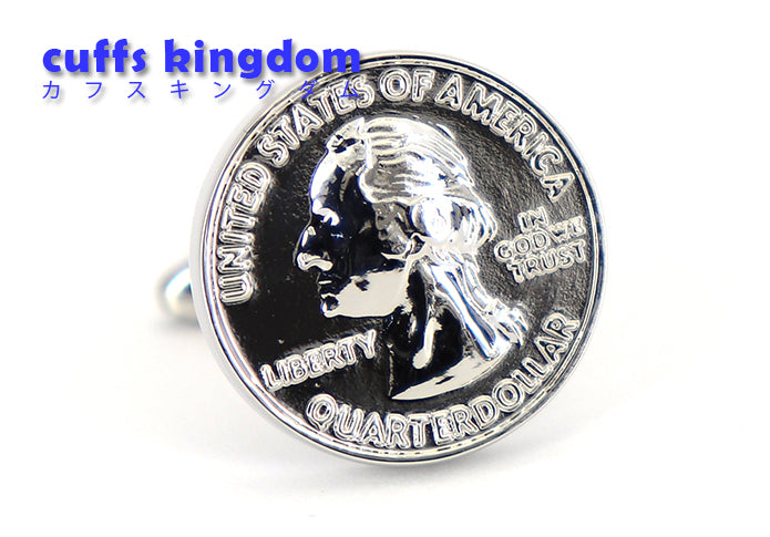 米-ドル-25-セント-硬貨-風-カフスボタン-銀色-シルバー系-男女-円形-おすすめ-おしゃれ-男女-営業マン-結婚式-スーツ-人気-カフリングス-プレゼント-ギフト-入園式-入学式-成人式