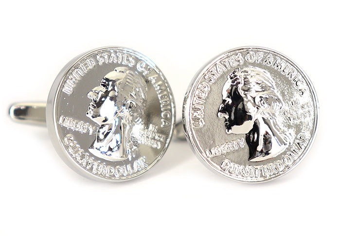 米-ドル-25-セント-硬貨-風-カフスボタン-銀色-シルバー系-男女-円形-おすすめ-おしゃれ-男女-営業マン-結婚式-スーツ-人気-カフリングス-プレゼント-ギフト-入園式-入学式-成人式