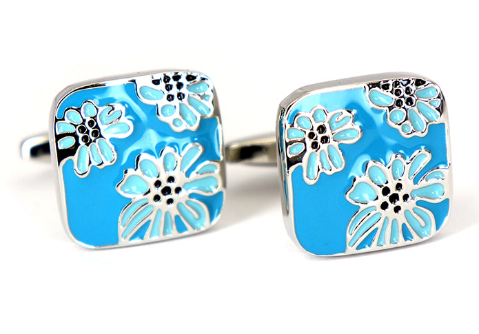 色味-鮮やか-ブルー-フラワー-カフスボタン-スカイブルー-色-フラワー系-男女-おすすめ-おしゃれ-男女-キュート-かわいい-営業マン-結婚式-スーツ-人気-カフリングス-プレゼント-ギフト-入園式-入学式-成人式