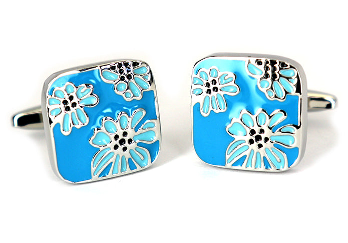 色味-鮮やか-ブルー-フラワー-カフスボタン-スカイブルー-色-フラワー系-男女-おすすめ-おしゃれ-男女-キュート-かわいい-営業マン-結婚式-スーツ-人気-カフリングス-プレゼント-ギフト-入園式-入学式-成人式