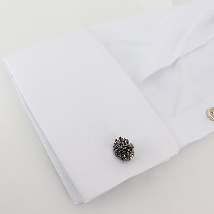 松ぼっくり-3d-色-ブラック-立体-カフス-おもしろ系-男女-おすすめ-おしゃれ-男女-かわいい-営業マン-結婚式-スーツ-人気-カフリングス-プレゼント-ギフト-入園式-入学式-成人式