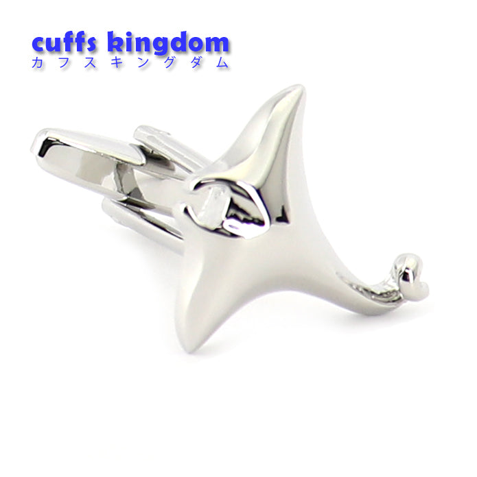 華麗に泳ぐ-エイ-色-シルバー-立体カフス-おしゃれ-魚-生き物-人気-プレゼント-成人式-結婚式-カフス専門店-男女-おすすめ-おしゃれ-男女-かわいい-結婚式-スーツ-人気-カフリングス-プレゼント-ギフト-入園式-入学式-成人式