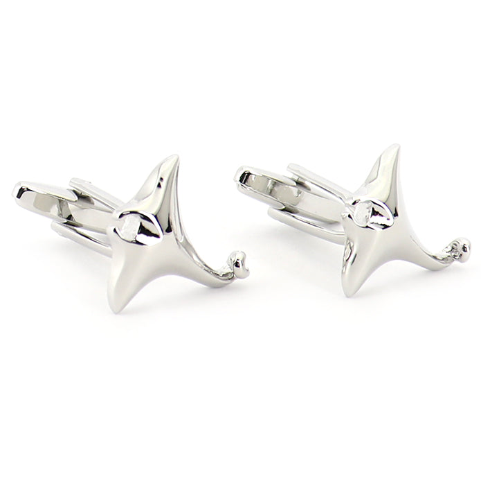 華麗に泳ぐ-エイ-色-シルバー-立体カフス-おしゃれ-魚-生き物-人気-プレゼント-成人式-結婚式-カフス専門店-男女-おすすめ-おしゃれ-男女-かわいい-結婚式-スーツ-人気-カフリングス-プレゼント-ギフト-入園式-入学式-成人式