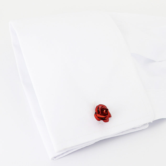 ■ 金属 花びら 【 色 ： 赤 青 紫 銀 】 薔薇の花 カフス ■ おしゃれ 男女 かわいい 結婚式 スーツ 人気 カフリングス プレゼント ギフト 入園式 入学式 成人式