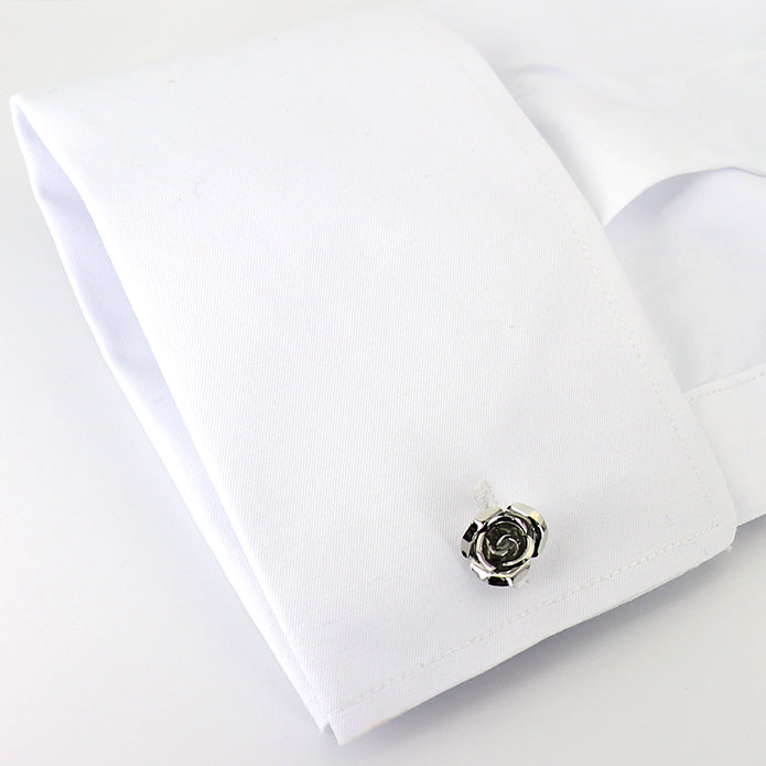 ■ 金属 花びら 【 色 ： 赤 青 紫 銀 】 薔薇の花 カフス ■ おしゃれ 男女 かわいい 結婚式 スーツ 人気 カフリングス プレゼント ギフト 入園式 入学式 成人式