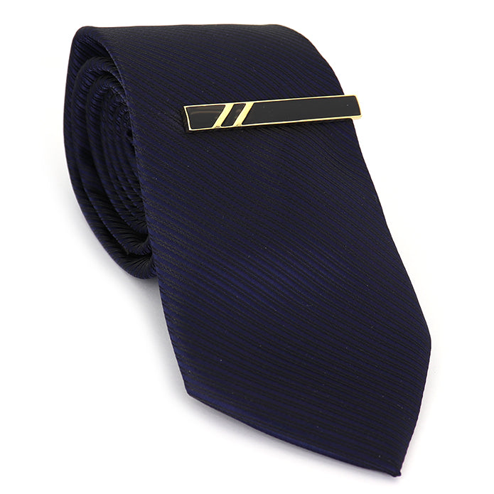 ■ 黒 ゴールドライン 【 色 ： 黒 ゴールド 】 タイピン ■ 男女 営業マン おしゃれ おすすめ 人気 結婚式 プレゼント カフス専門店