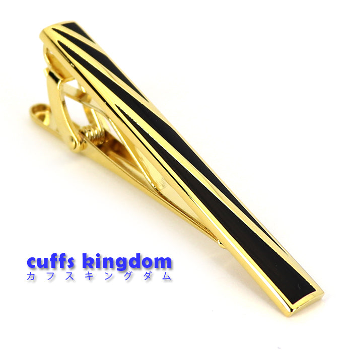 ■ 黒 ゴールドライン 【 色 ： 黒 ゴールド 】 タイピン ■ 男女 営業マン お