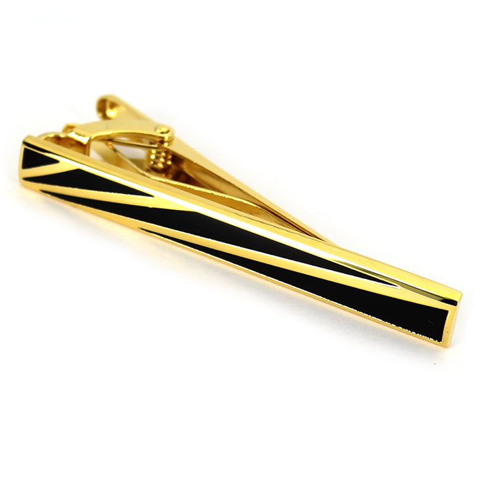 ■ 黒 ゴールドライン 【 色 ： 黒 ゴールド 】 タイピン ■ 男女 営業マン お