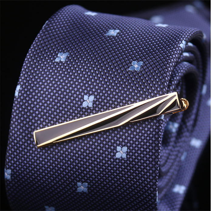 ■ 黒 ゴールドライン 【 色 ： 黒 ゴールド 】 タイピン ■ 男女 営業マン お