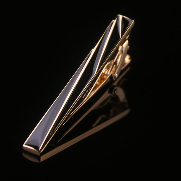 ■ 黒 ゴールドライン 【 色 ： 黒 ゴールド 】 タイピン ■ 男女 営業マン お