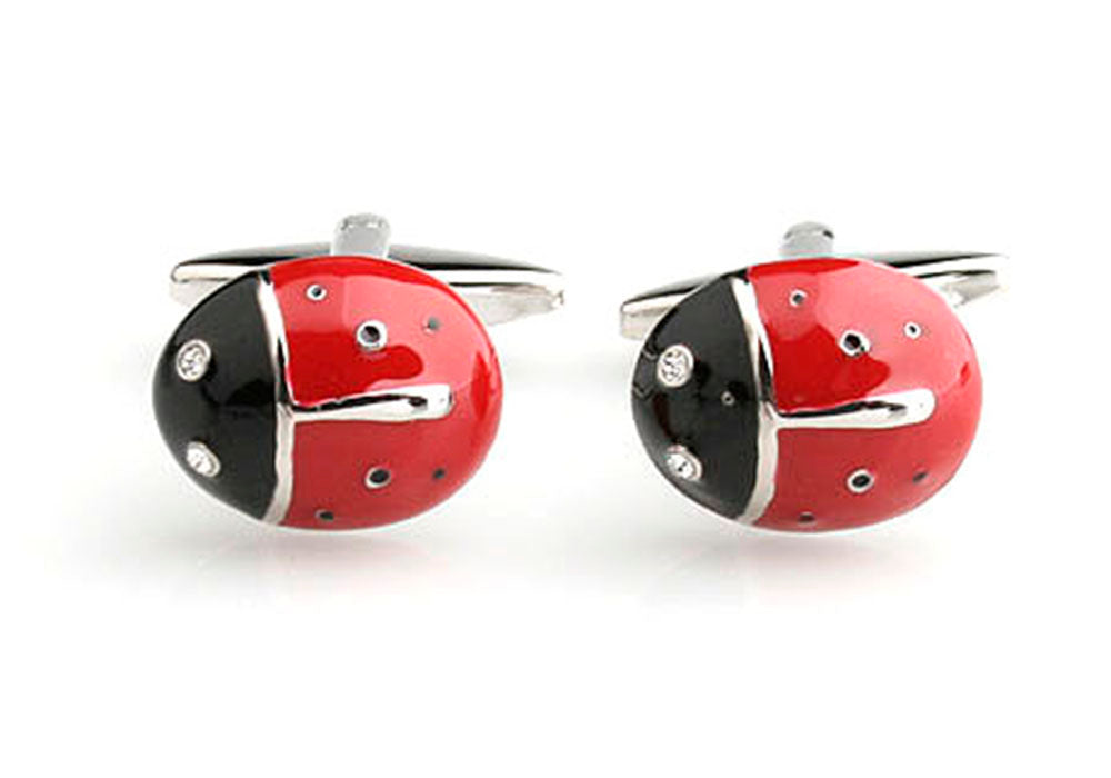 赤色-てんとう虫-カフスボタン-赤系-レッド-男女-カフリングス-営業マン-おしゃれ-かわいい-結婚式-カジュアル-シンプル-スーツ-人気-プレゼント-ギフト-入園式-入学式-成人式