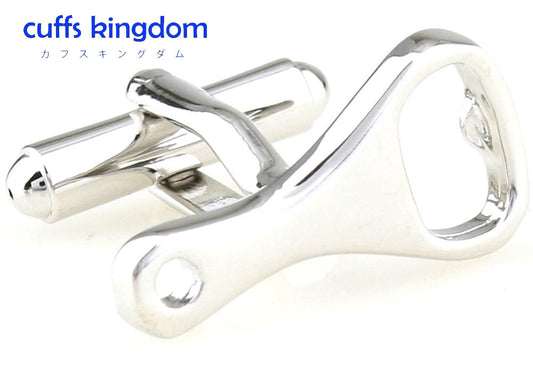 栓抜き-カフスボタン-左右非対称-アシメトリーカフス-銀色系-男女-カフリングス-営業マン-おしゃれ-かわいい-結婚式-カジュアル-シンプル-スーツ-人気-プレゼント-ギフト-入園式-入学式-成人式