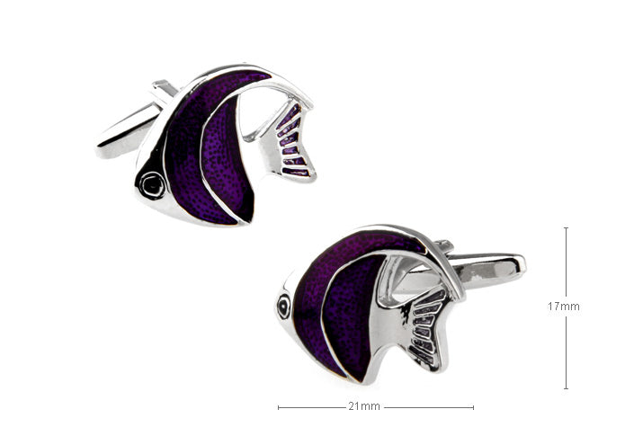 熱帯魚-パープル-カフスボタン-艶やか-曲線美-紫系-パープル-男女-カフリングス-営業マン-おしゃれ-かわいい-結婚式-カジュアル-シンプル-スーツ-人気-プレゼント-ギフト-入園式-入学式-成人式