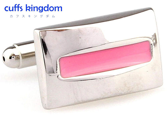 桃色-シンプル-ビジネス-カフスボタン-pink色-パステル系-男女-カフリングス-フォーマル-四角-かわいい-カフス専門店