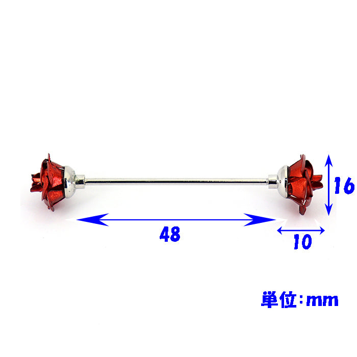 赤いバラ-カラーバー-ピン-襟止め