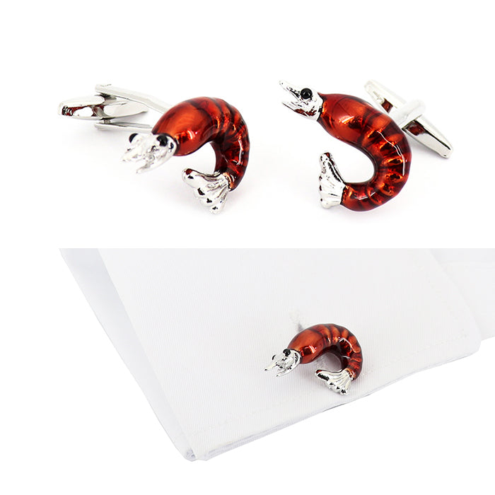 綺麗は発色-シュリンプ-カフスボタン-エビ-海の生き物-食べ物-高級