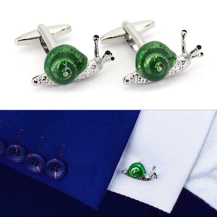 綺麗な発色-カタツムリ-カフスボタン-高級