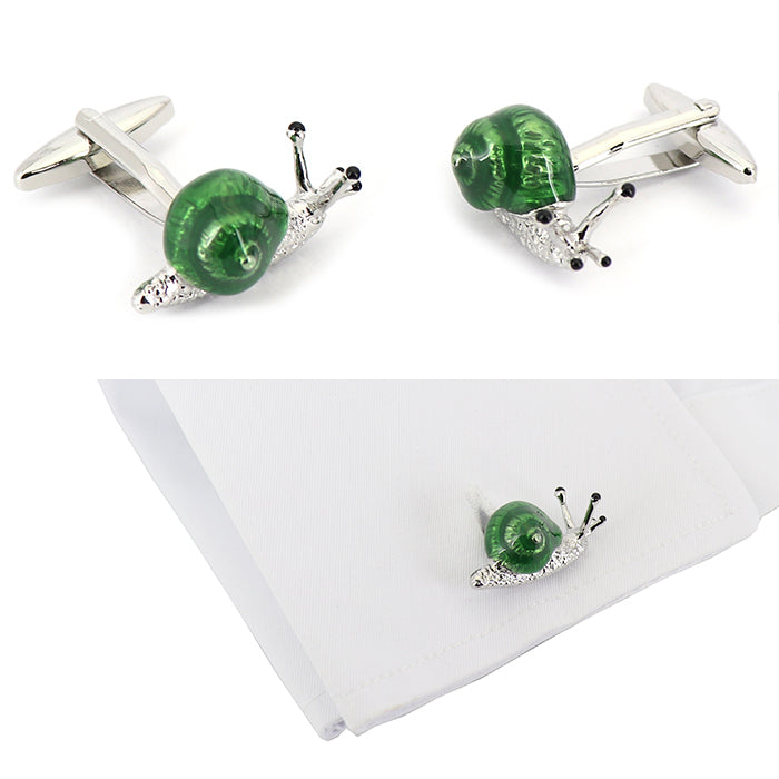 綺麗な発色-カタツムリ-カフスボタン-高級