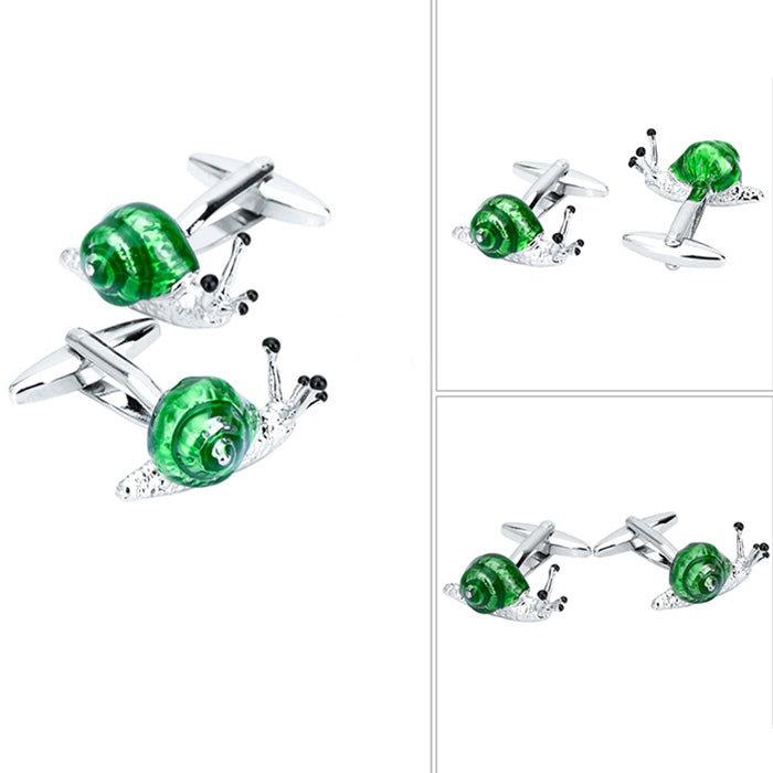 綺麗な発色-カタツムリ-カフスボタン-高級