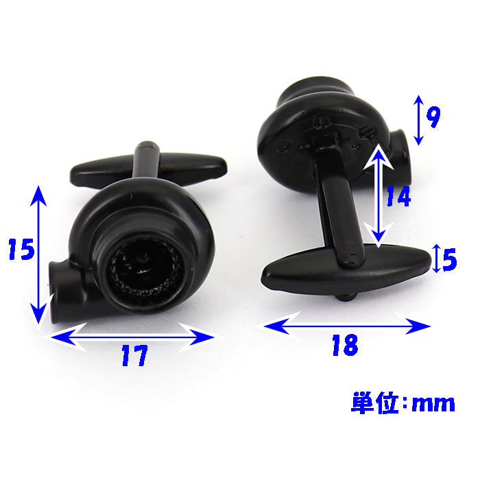 送風機-ブロアー-カフスボタン-ユニーク-立体的-高級