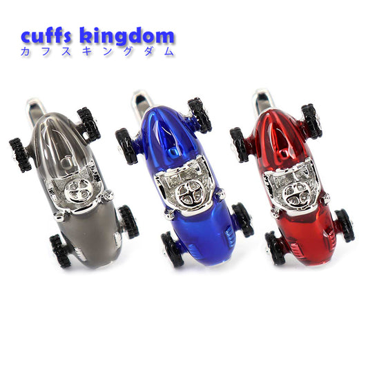 選べる３色レーシングカー-カフスボタン-グレー-ブルー-レッド-車-男女-カフリングス-大人気-プレゼント-おしゃれ-結婚式-カフスシルバー専門店