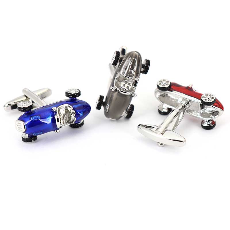 選べる３色レーシングカー-カフスボタン-グレー-ブルー-レッド-車-男女-カフリングス-大人気-プレゼント-おしゃれ-結婚式-カフスシルバー専門店