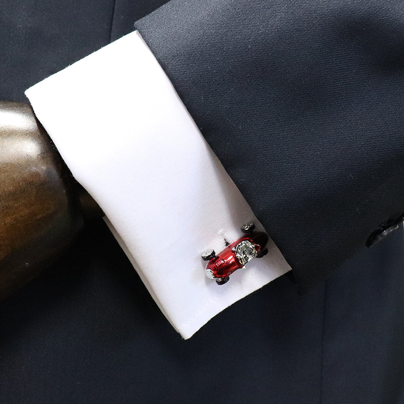 選べる３色レーシングカー-カフスボタン-グレー-ブルー-レッド-車-男女-カフリングス-大人気-プレゼント-おしゃれ-結婚式-カフスシルバー専門店