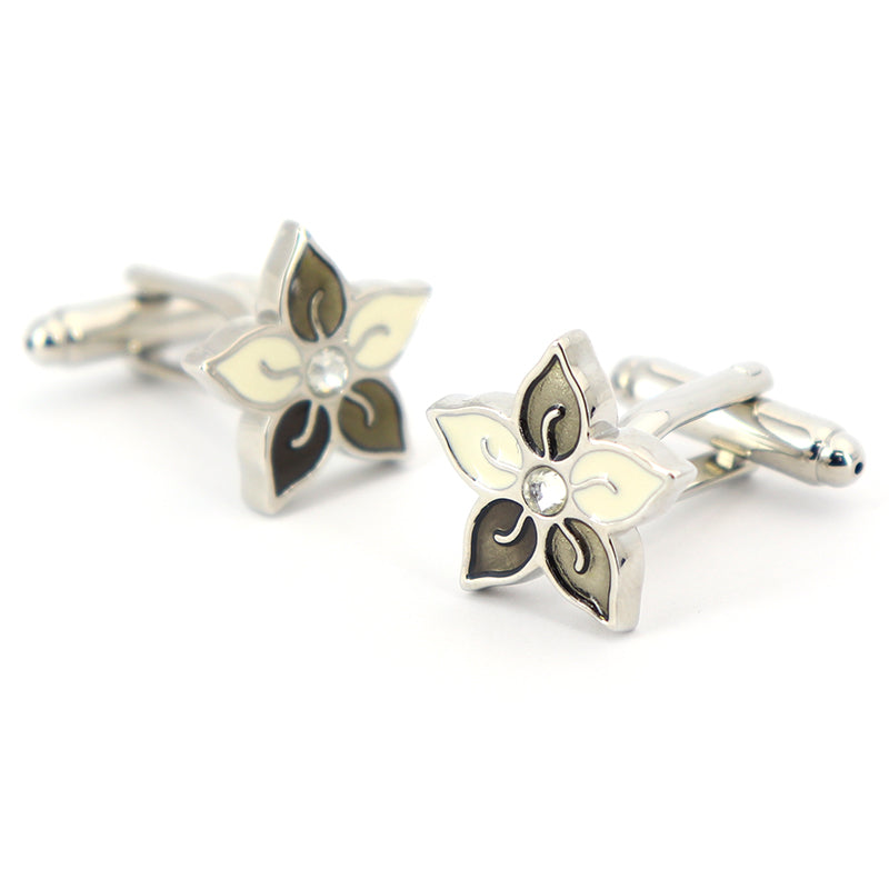花びらカフスボタン-黒白-男女-カフリングス-プレゼント-おしゃれ-結婚式-カフス専門店