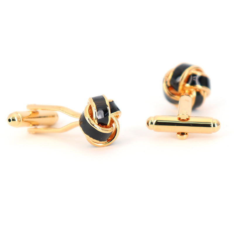 編み込みボール-カフスボタン-金-黒-男女-カフリングス-プレゼント-おしゃれ-結婚式-カフス専門店