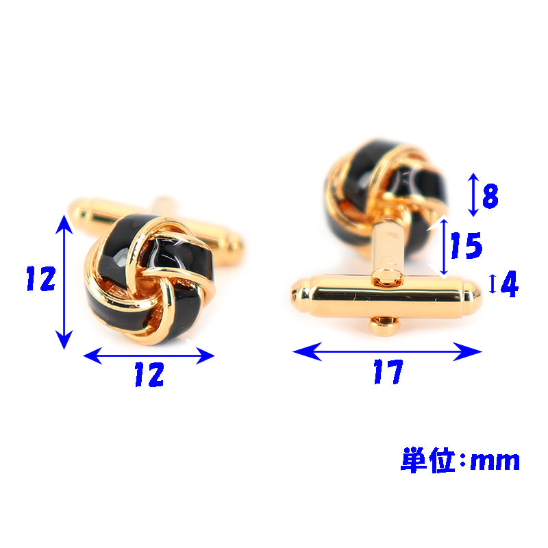 編み込みボール-カフスボタン-金-黒-男女-カフリングス-プレゼント-おしゃれ-結婚式-カフス専門店