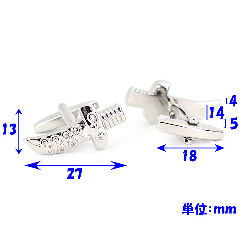 短剣-カフスボタン-シルバー-男女-カフリングス-プレゼント-おしゃれ-イベント-趣味-結婚式-カフス専門店