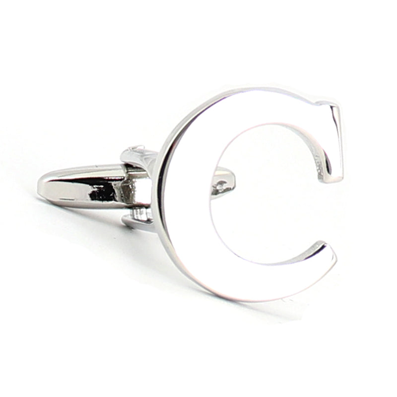 片方のみ単品販売-組合せ自由アルファベット-カフスボタン-box1-シルバー-男女-カフリングス-プレゼント-おしゃれ-ユニーク